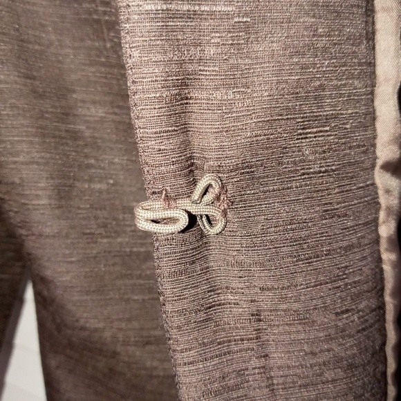 Silk Land Chocolate Brown Geometric design Embroidered Blazer/Jacket M - Picture 9 of 9